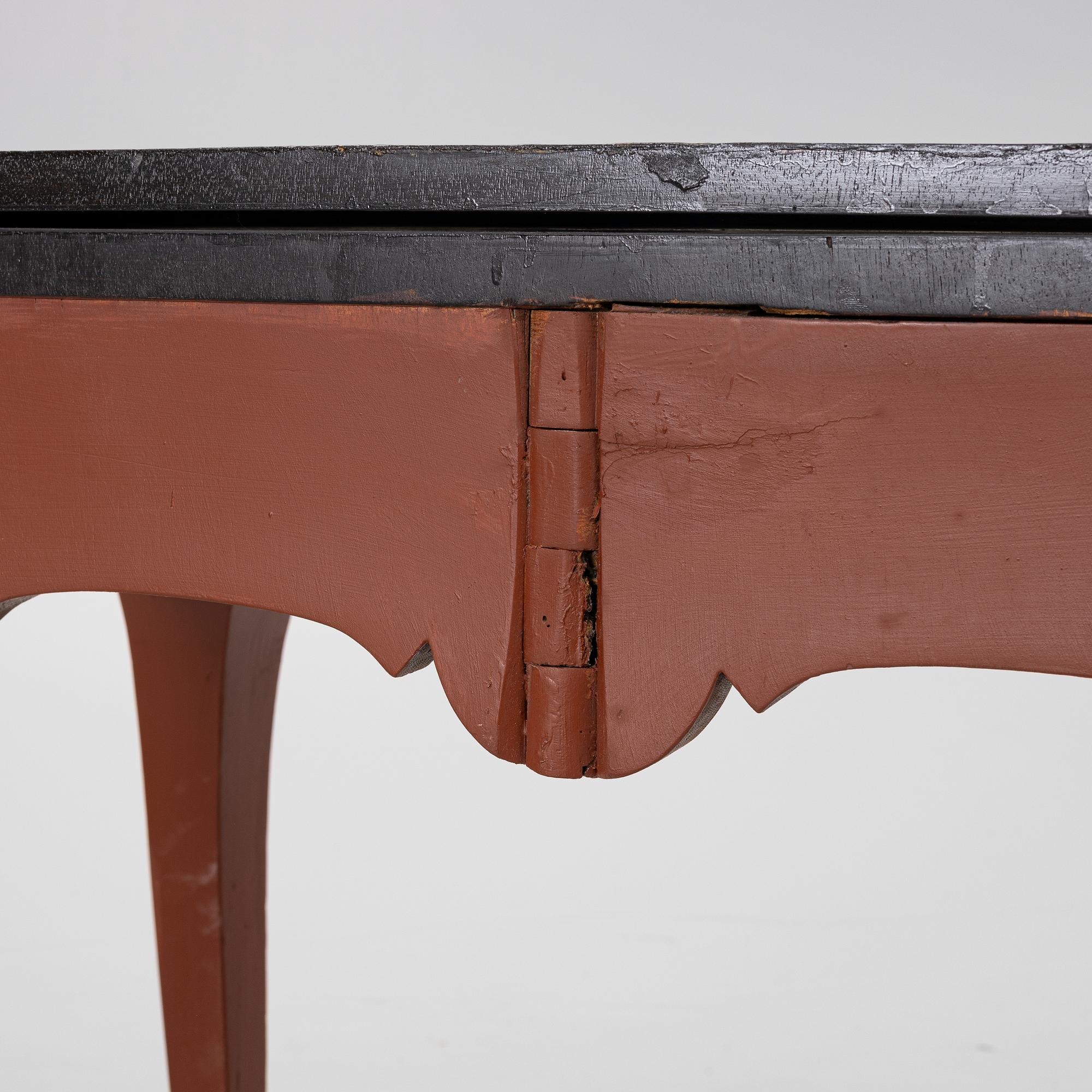 A Swedish rococo games table, later part 18th century.