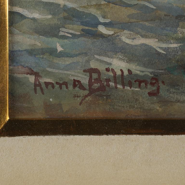 ANNA BILLING, akvarell, signerad.