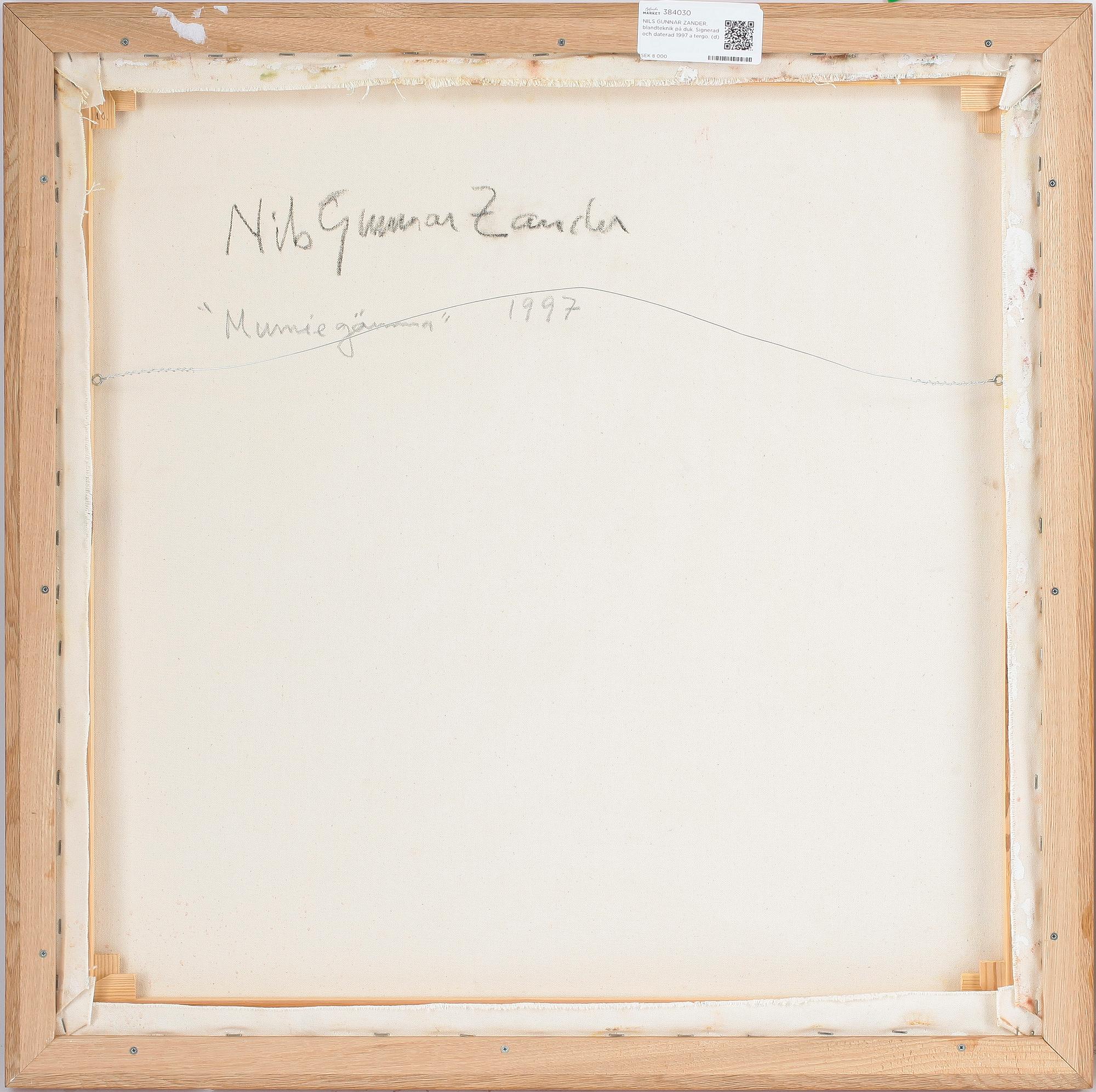 NILS GUNNAR ZANDER, blandteknik på duk. Signerad och daterad 1997 a tergo.