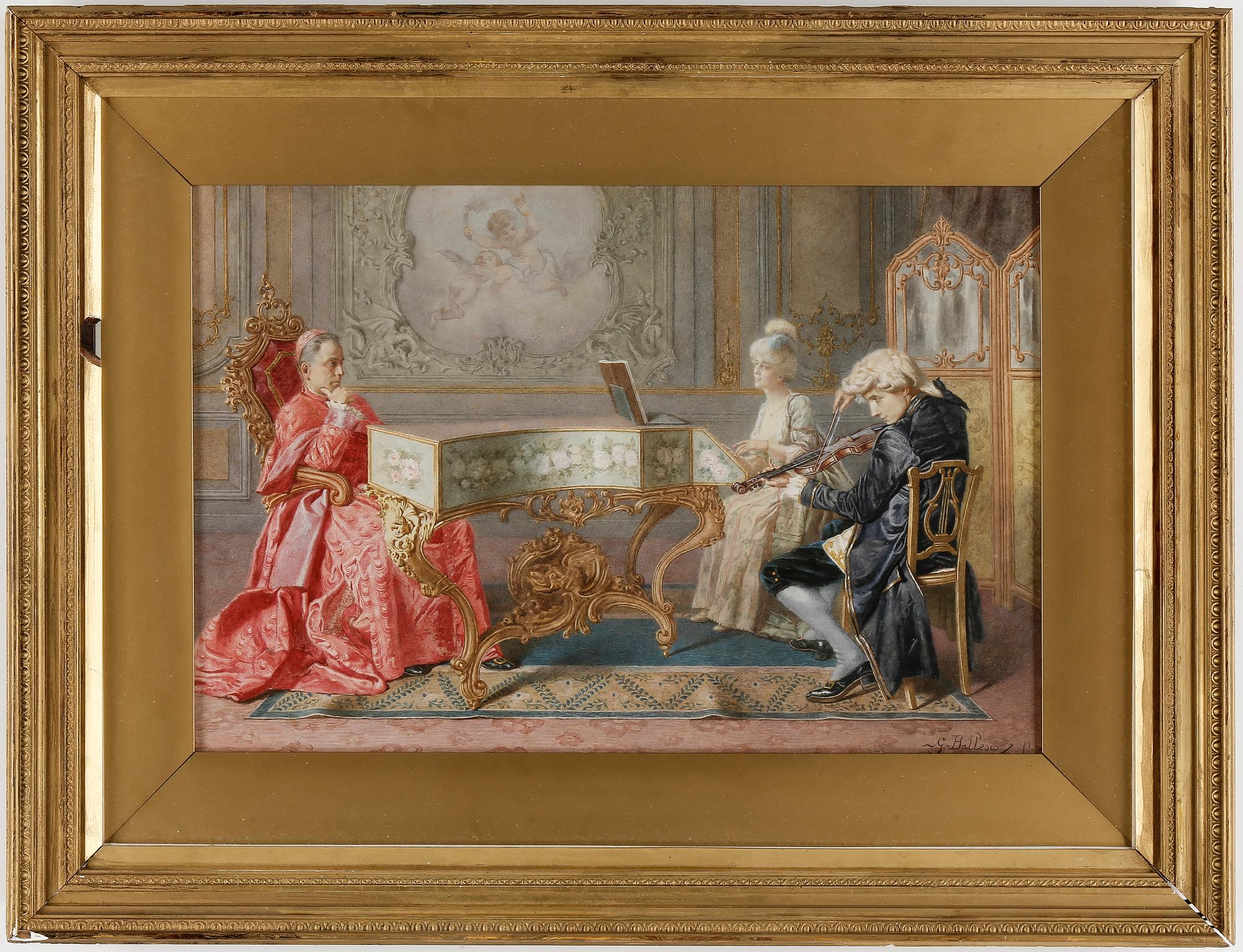 GIUSEPPE BALLESIO, akvarell, signerad.