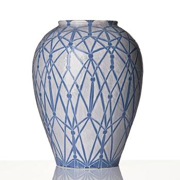 Gunnar G:son Wennerberg, a "Sgraffito" creamware floor vase, Gustavsberg, 1904.
