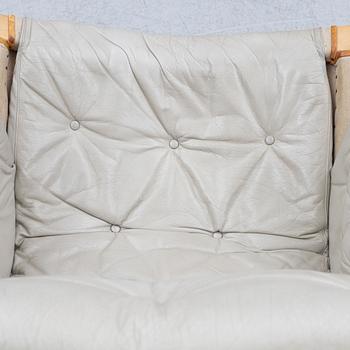 Bruno Mathsson, a 'Pernilla' easy chair witr foot stoll., Dux.