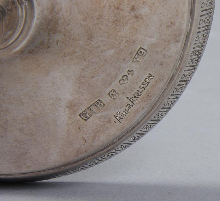 LJUSSTAKAR, ett par, silver, Ainar Axelsson, 1973.