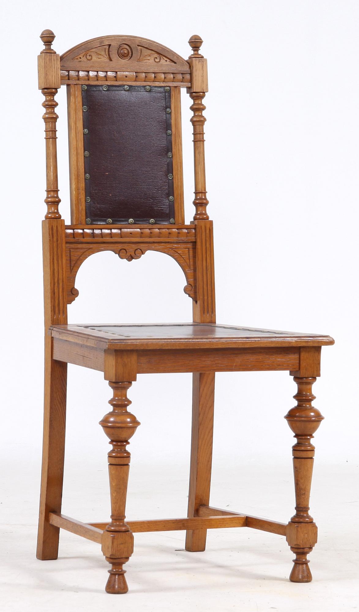 STOLAR, 6 st, nyrenässans, omkring sekelskiftet 1800/1900.