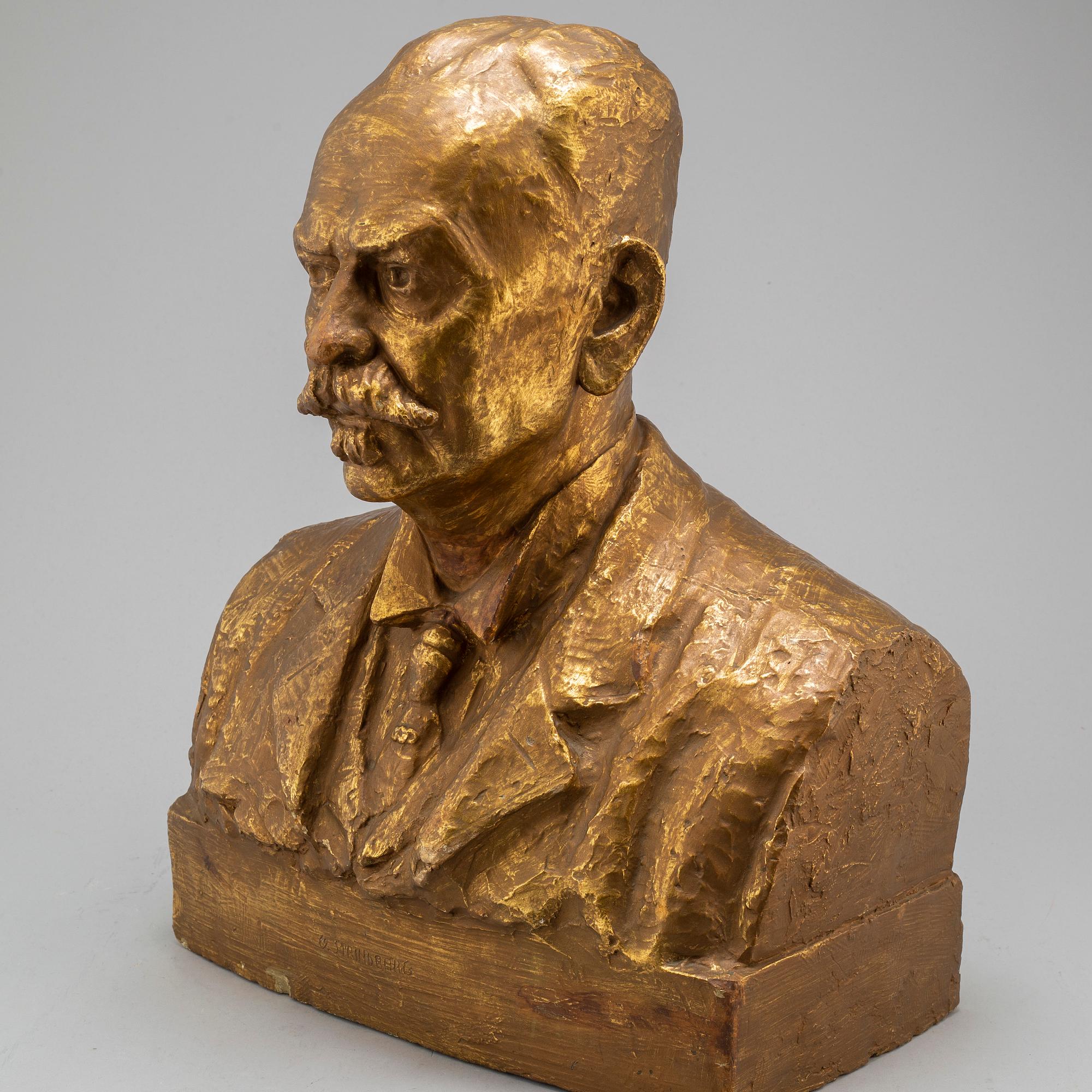 TORE STRINDBERG, a gold patined plaster sculpture, signed and dated -06.