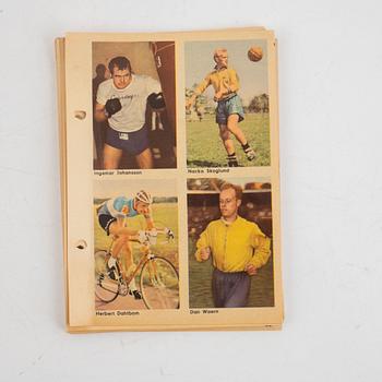 Idolkort, "Sportens stjärnor", bl a Cassius Clay, Nacka Skoglund mfl Hemmets Journal, 1960-tal.