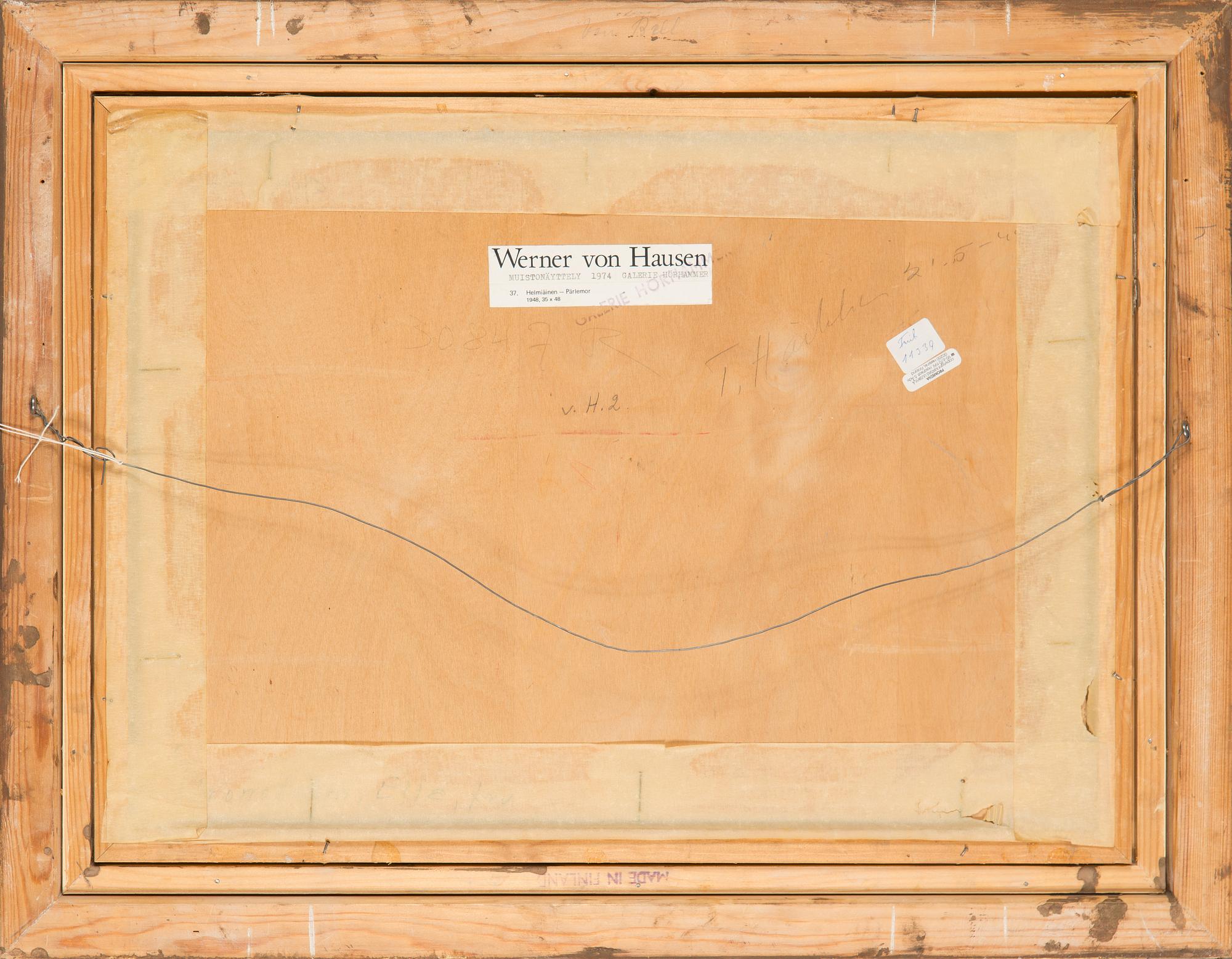 Werner von Hausen, olja på pannå, signerad och daterad 1948.