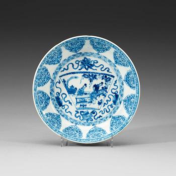 18. A blue and white bowl, Qing dynasty Kangxi (1662-1772).