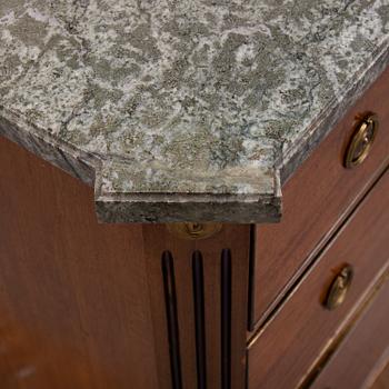 A gustavian style chest of drawers from the second half of the 20th century.