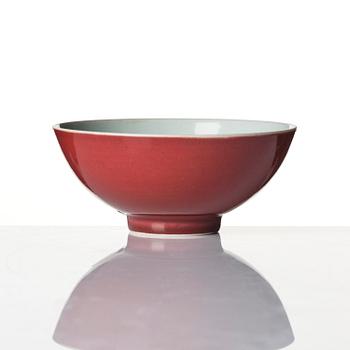 An copper-red glazed bowl, Qing dynasty, Yongzheng mark and of the period (1723-35).