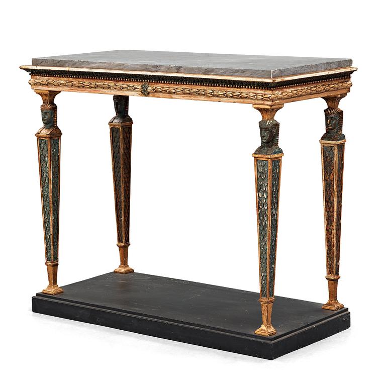 A late Gustavian console table, early 18th century.