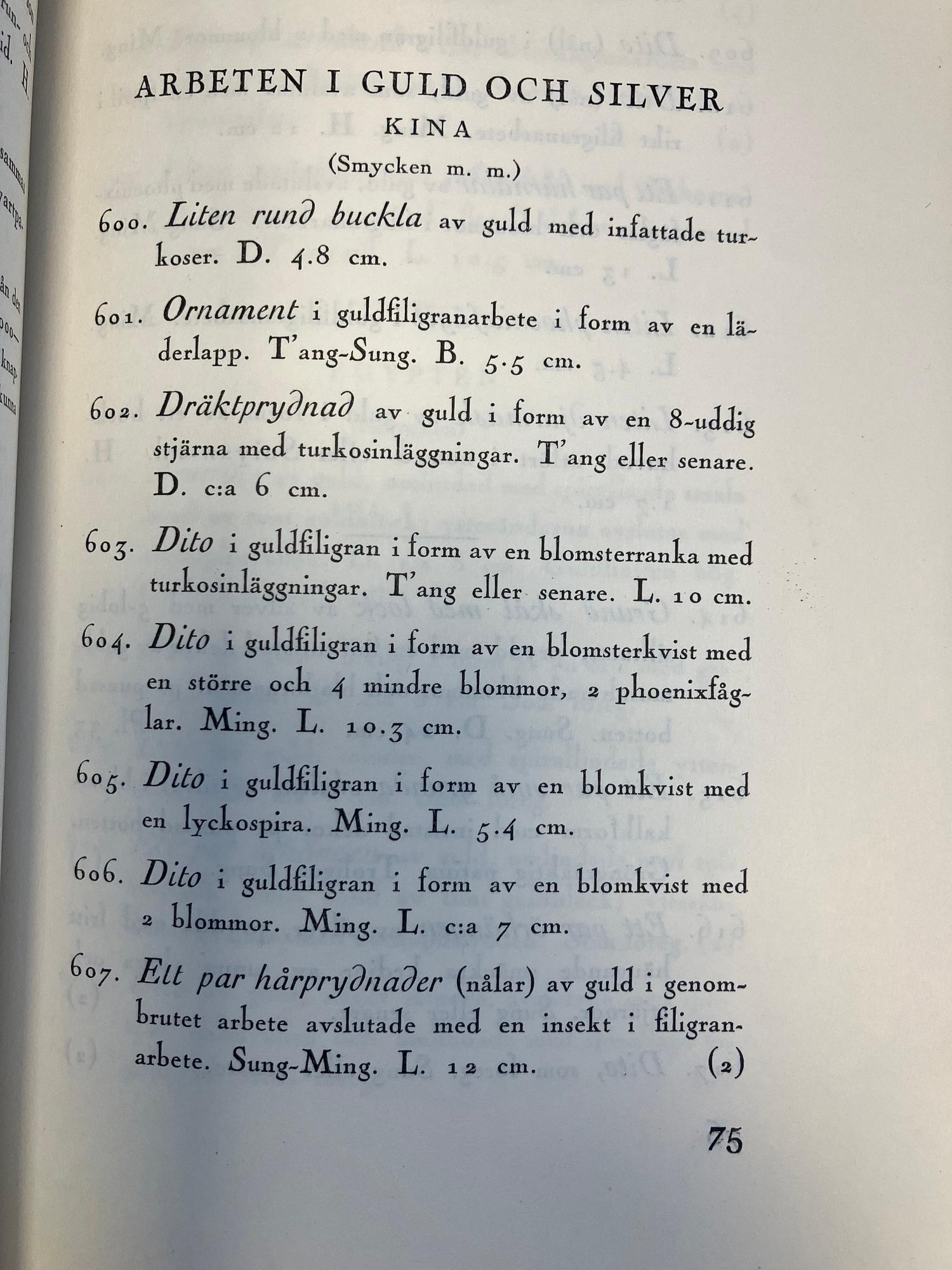 Hårdekoration, filigranarbete, guld. Qingdynastin, Qianlong (1736-95).