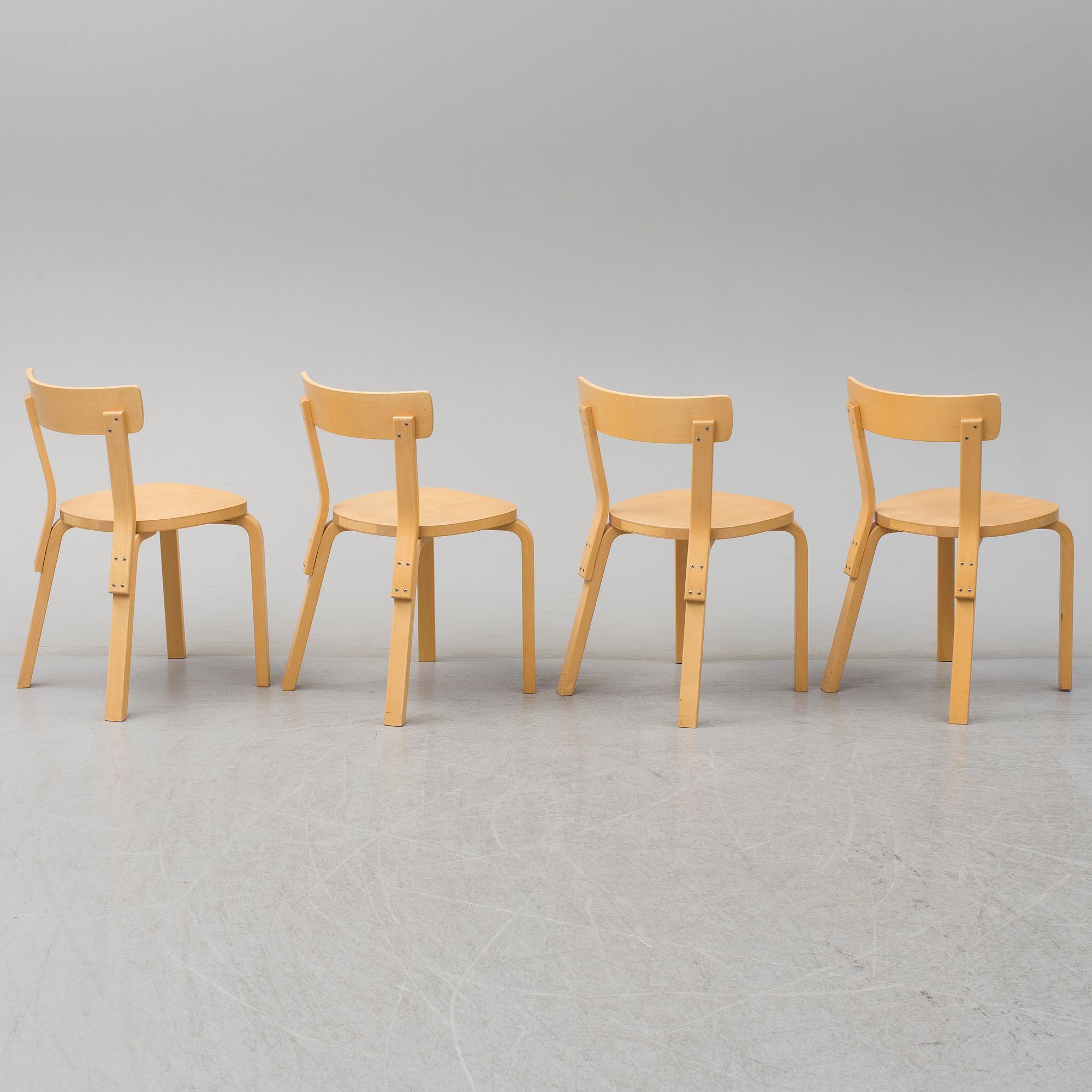 ALVAR AALTO, a five-piece birch dining suite from Artek, Finland.