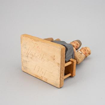 HERMAN ROSELL, sculpture, wood, signed and dated 1951.