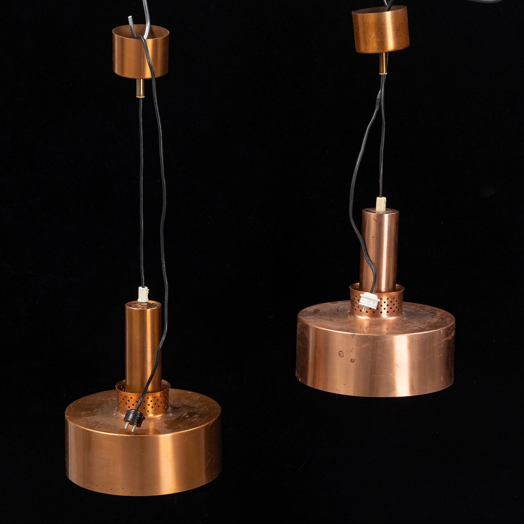 Hans-Agne Jakobsson, taklampor, ett par,  modell T292, Hans Agne Jakobsson AB, Markaryd, modellen 1950/60-tal.