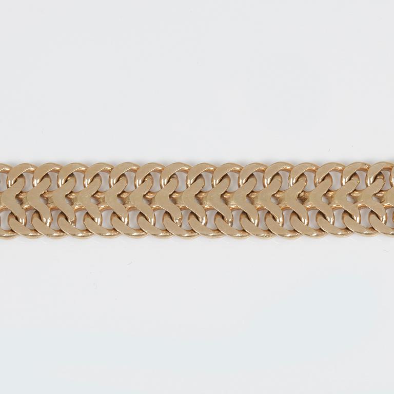 ARMBAND, guld 18k, EGG, Stockholm 1963. Vikt ca 17 gram.