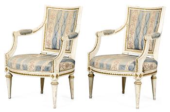 849. A pair of Gustavian armchairs by J. Lindgren.