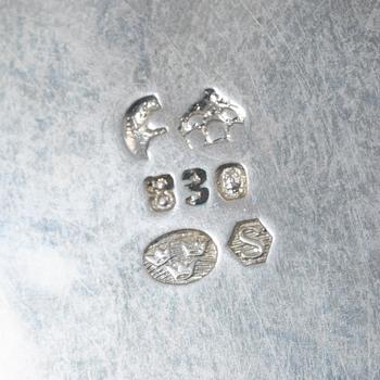 A creamer and sugar bowl, silver 830, Germany, mid-20th century.