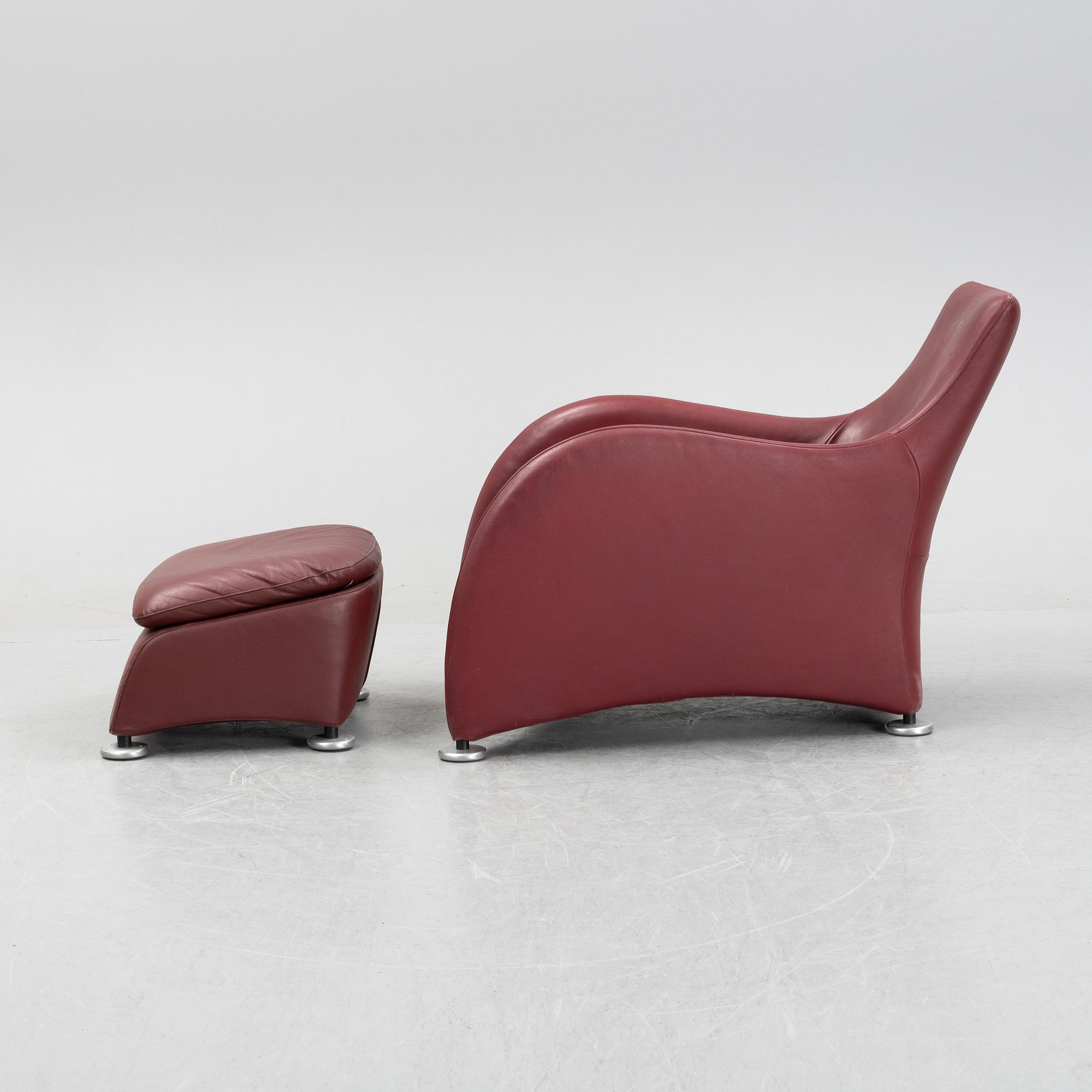 Gerard van den Berg, a 'Loge' lounge chair with ottoman, Montis, Holland.