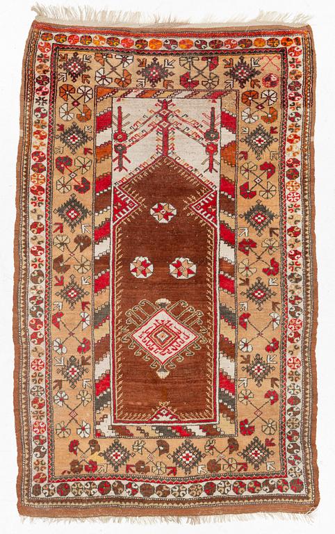 A semi-antique Anatolian rug, possibly Melas, c 230 x 142 cm.