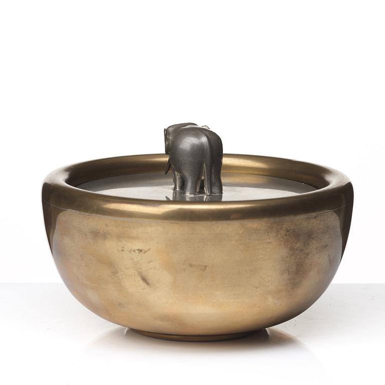 Josef Frank, a brass bowl with pewter cover, Svenskt Tenn, Stockholm 1949.