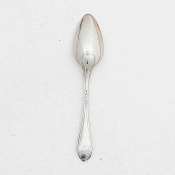 Twelve Swedish silver spoons, mark of Petter Adolf Sjöberg, Stockholm, 1819–1820.