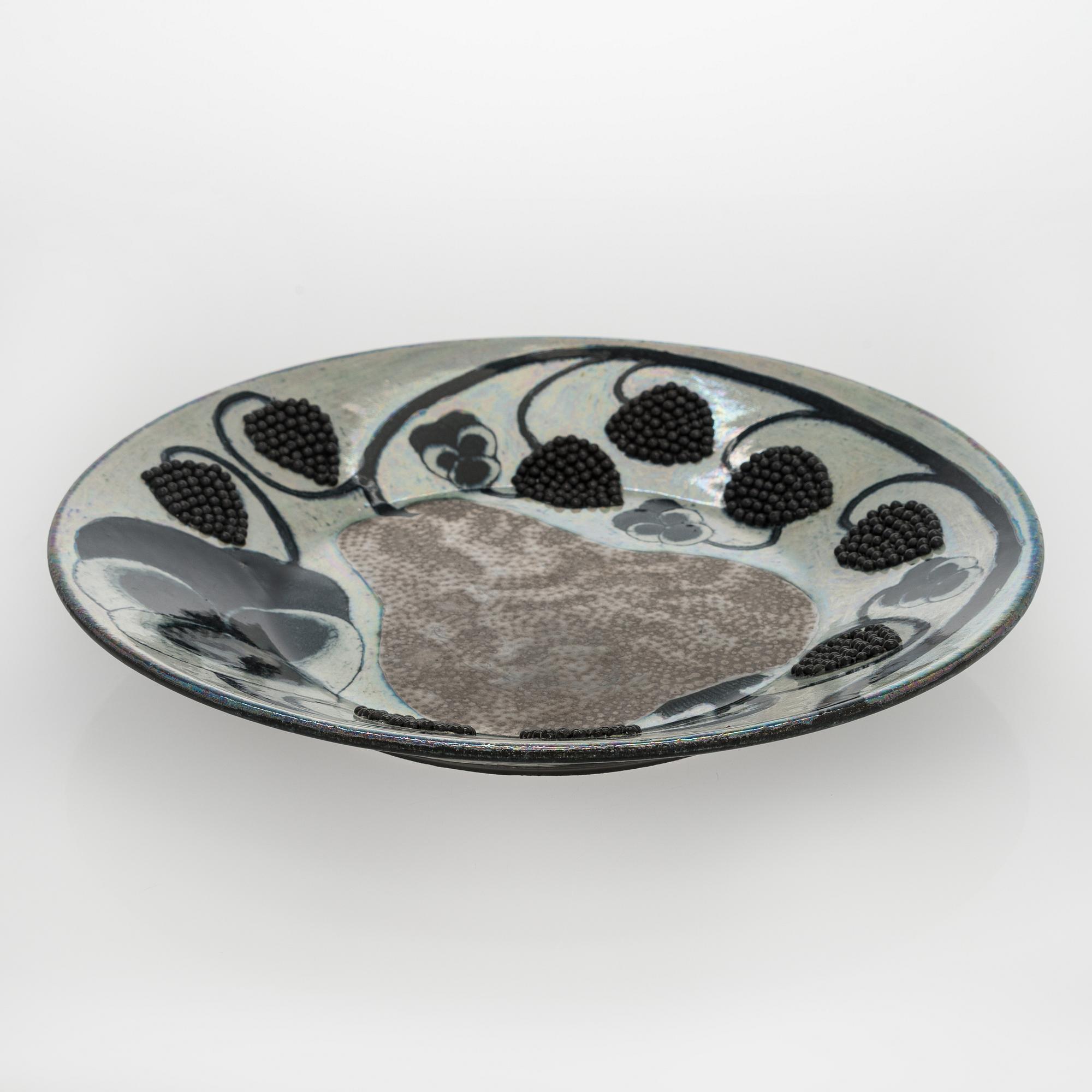 Birger Kaipiainen, dekorationsfat, keramik, signerad Kaipiainen Arabia.