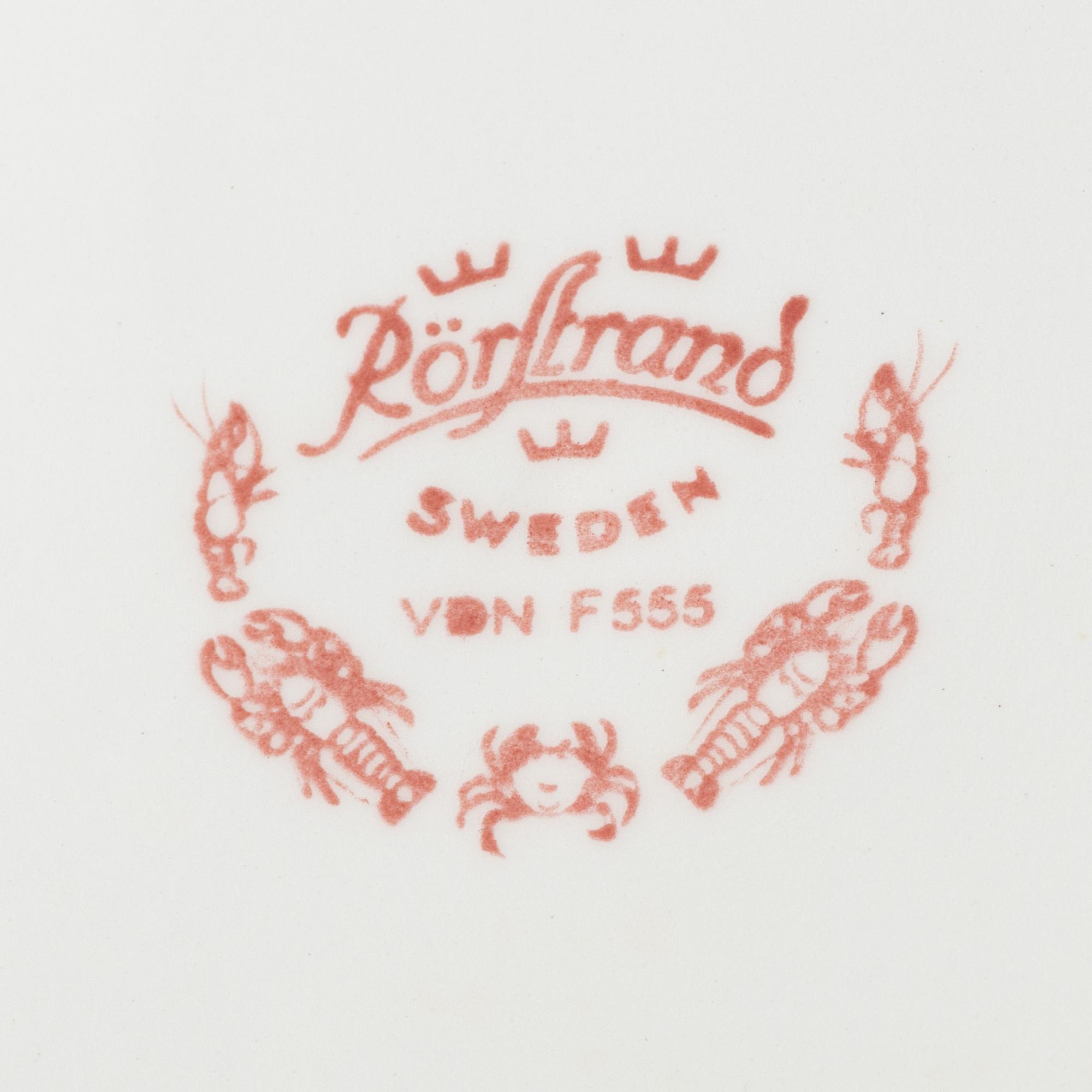 Eight crayfish plates, Rörstrand, second half of the 20th Century.