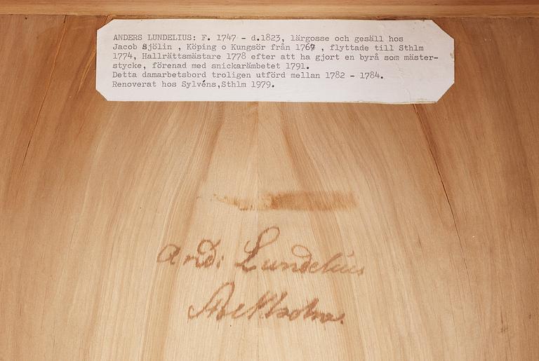 A late Gustavian late 18th century table by A. Lundelius.