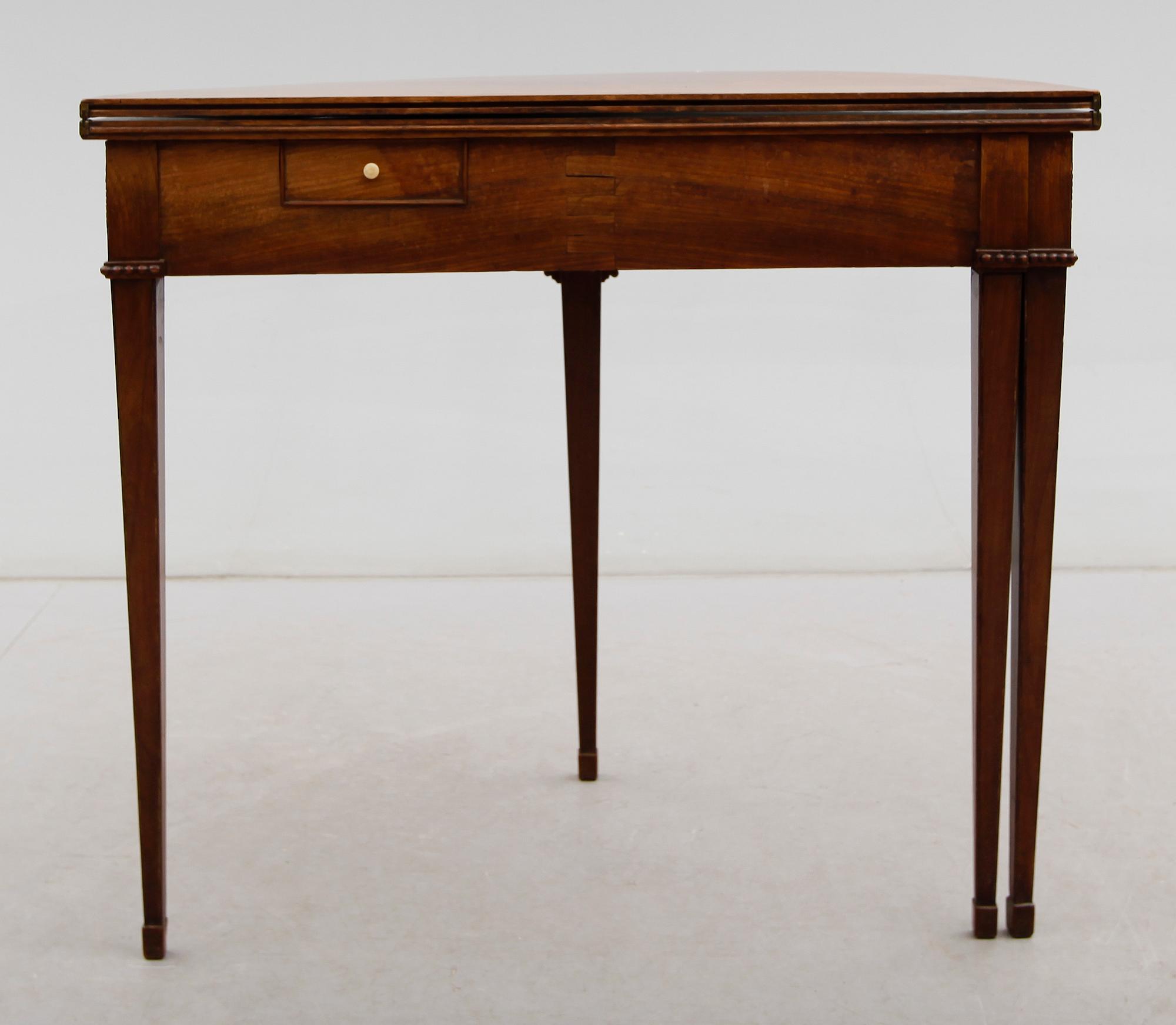 A late Gustavian late 18th century card table.
