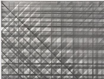 Sophie Tottie, "White Lines (steel drawing) rattan texture".