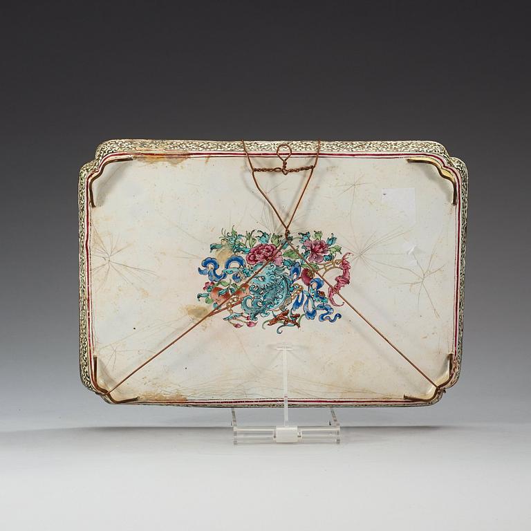 An enamel on copper tray, Qing dynasty, Qianlong (1736-95).