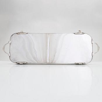 A silver-plated warming/ cooling serving dish, Sheffield, England, presumably mid-/first half of the 20th century.