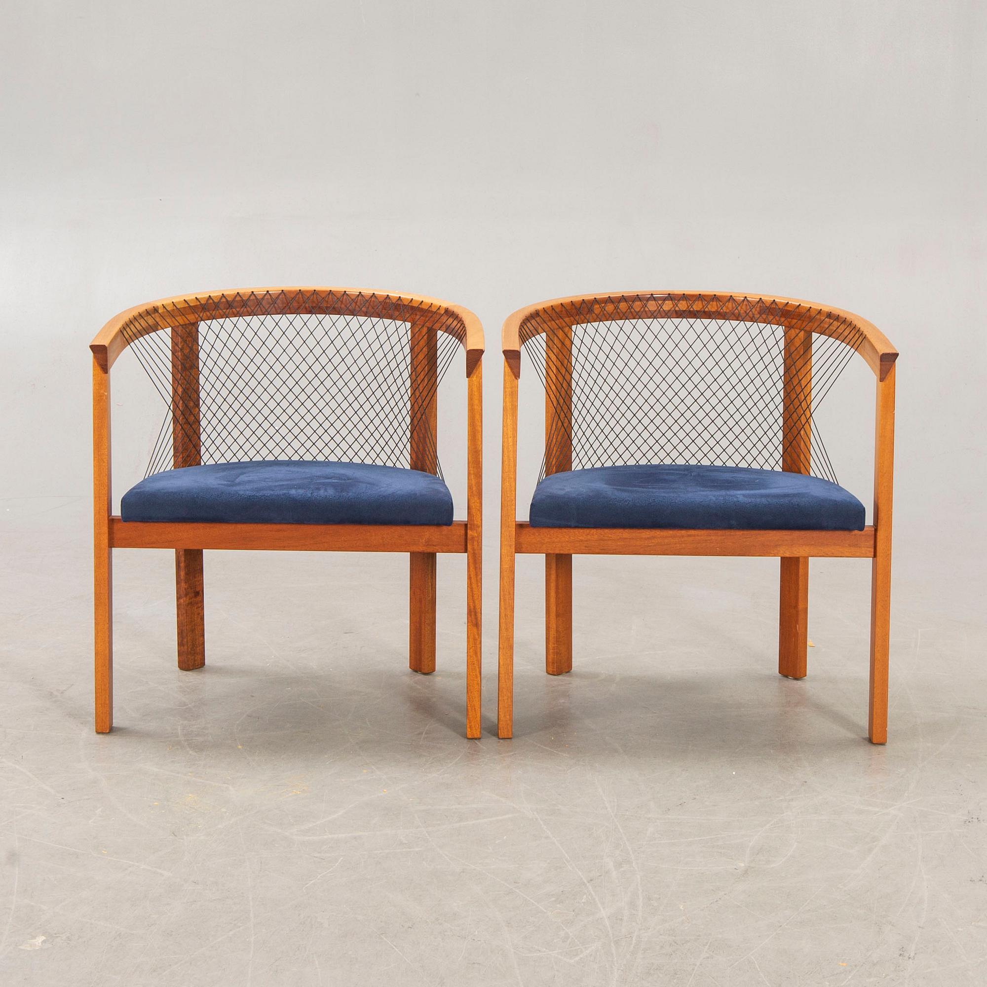 Niels Jörgen Haugesen, stolar 2 st, "String chair", Tranekaer Furniture senare delen av 1900-talets.
