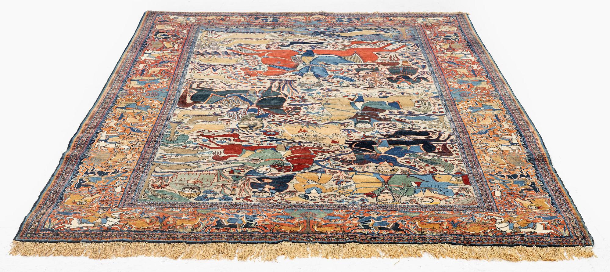 A Kashan 'Mohtasham' rug, c. 211 x 139 cm.