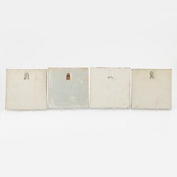 Lisa Larson, väggplaketter, 4 st, stengods, Gustavsberg.