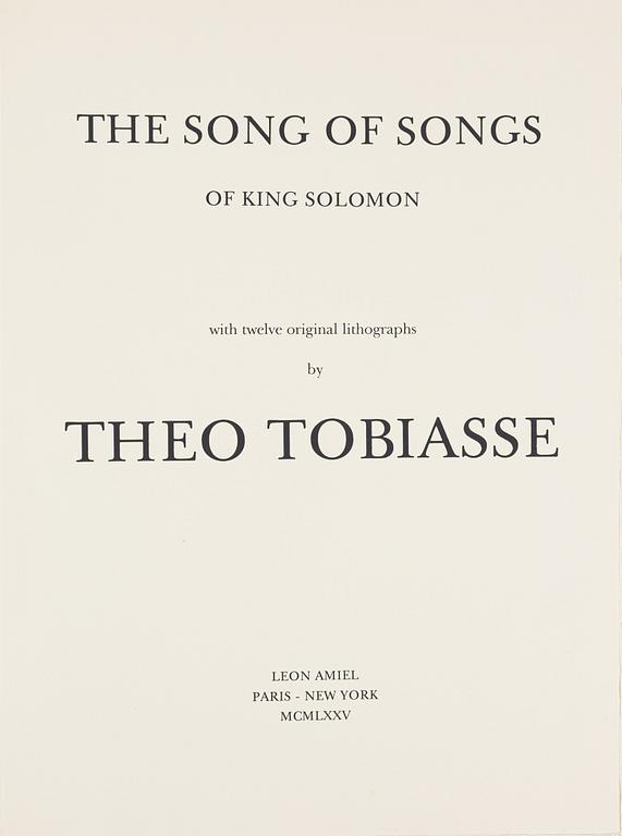 Theo Tobiasse, "The Song of Songs of King Solomon", portfolio with 12 colour lithographs.
