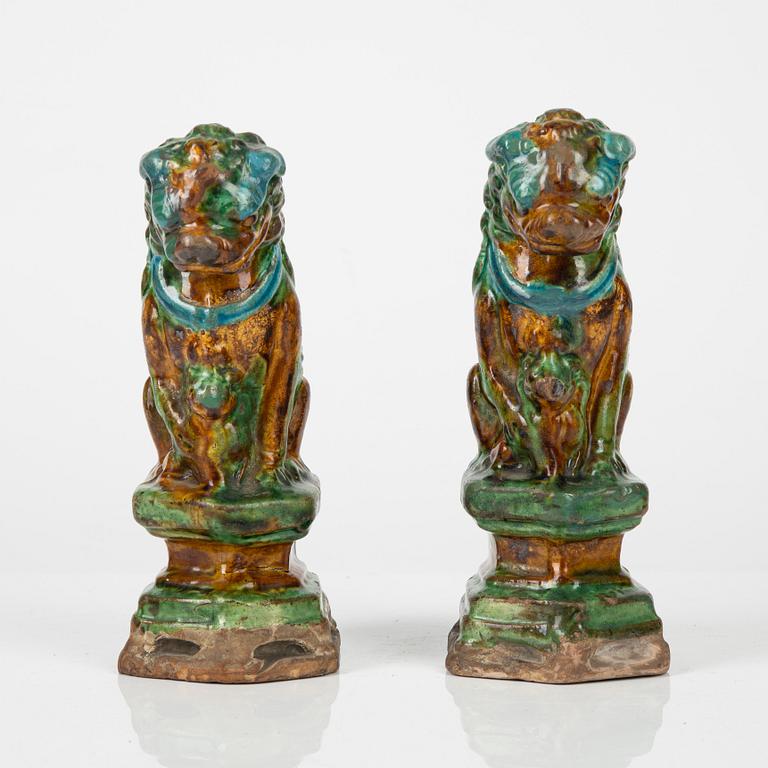 A pair of joss stick holders, late Ming dynasty.