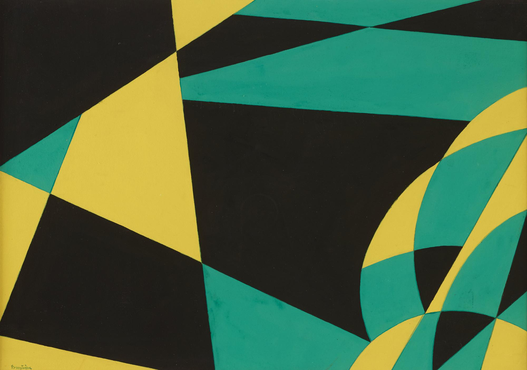 HARRY BOOSTRÖM, Gouache på papp, signerad. Daterad -54  a tergo.