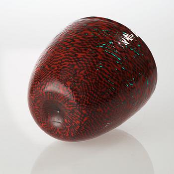 A Paolo Venini red and dark green 'Murrine' vase, Venini, Murano, Italy 1950's.