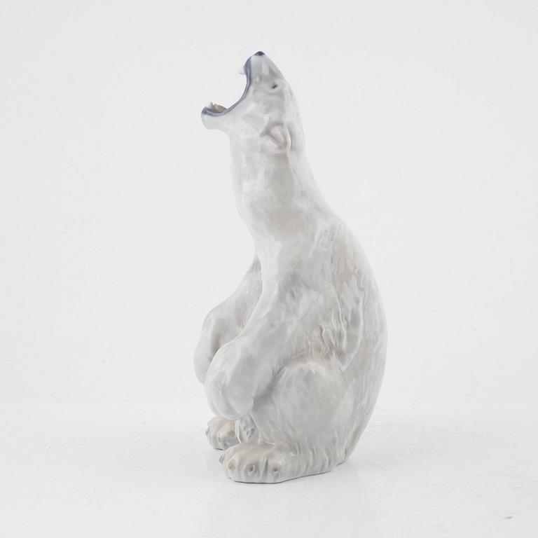 Carl Frederik Liisberg, a polar bear porcelain figurine, Royal Copenhagen, Denmark, 1966.