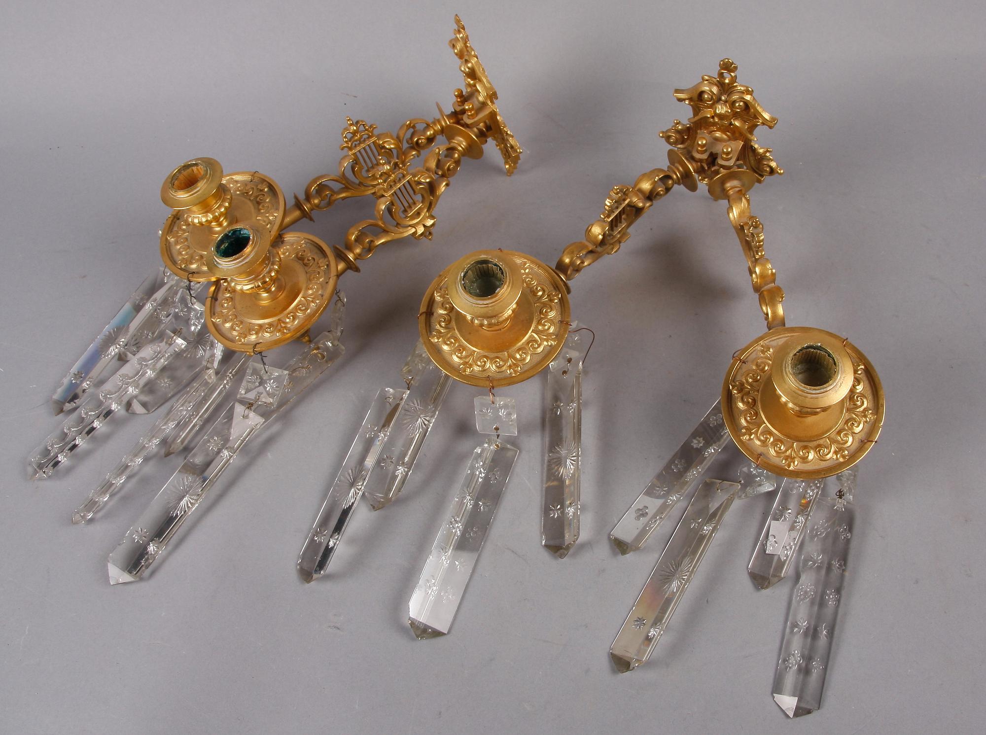 VÄGGAPPLIQUER ett par, nyrenässans, 1800-talets andra del.