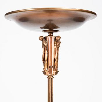 Atelier Torndahl, attributed to, a Swedish Grace brass uplight, 1930-1940s.