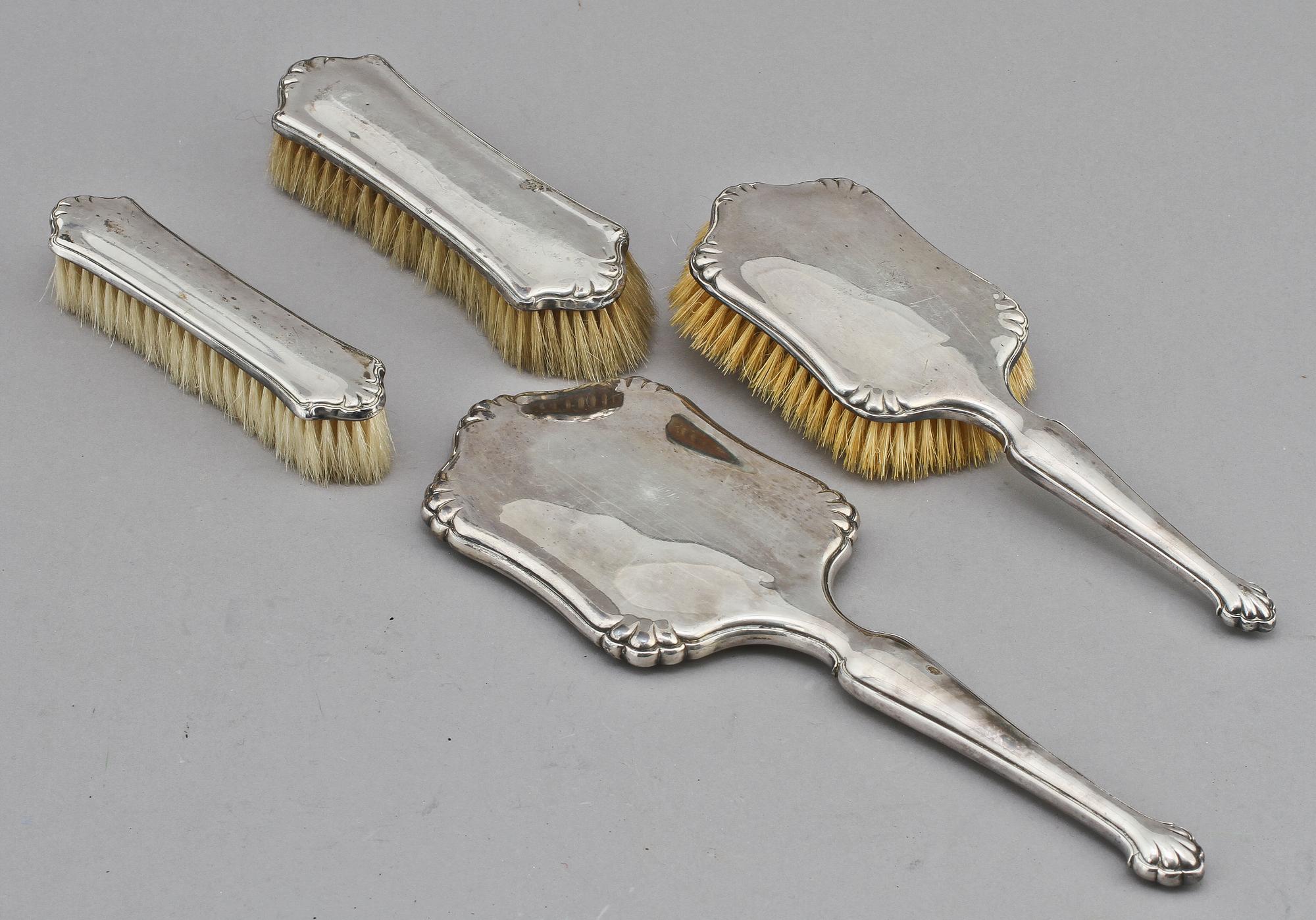 TOILETTSET, 4 delar, silver, Tyskland, sekelskiftet 1800/1900.