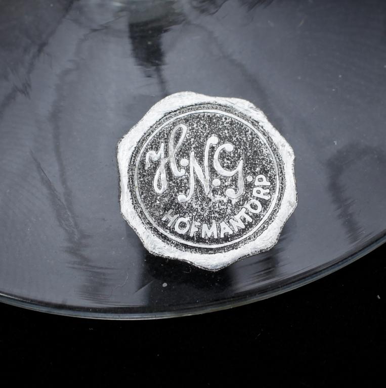 GLASSERVIS, 44 delar, etikettmärkta Hofmantorp. 1900-talets första hälft.
