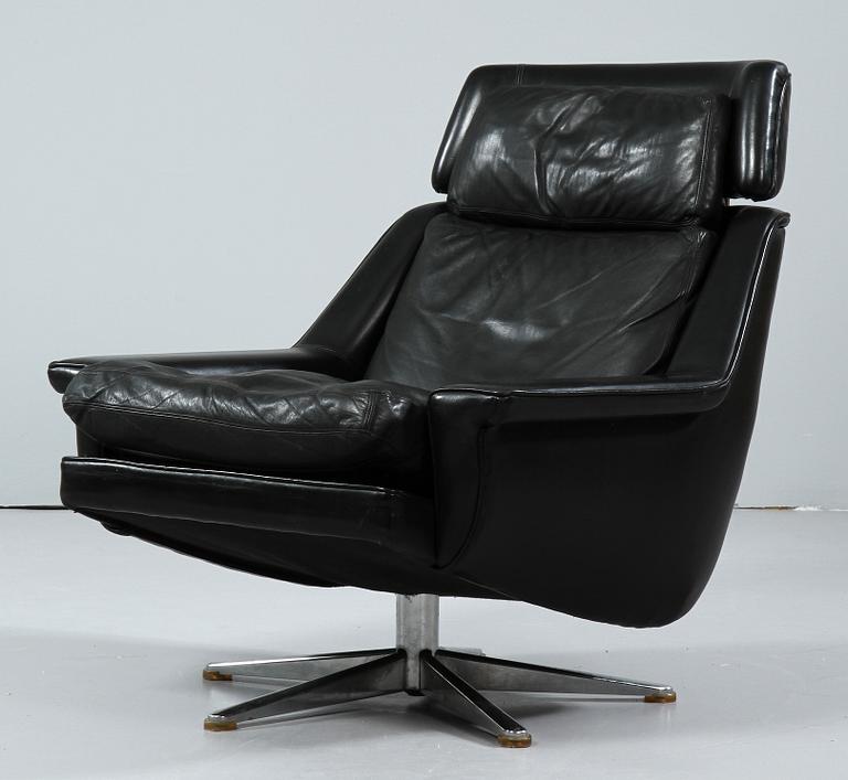 SNURRFÅTÖLJ, "Model 802", Werner Langenfeld, ESA Møbelværk, Danmark, 1900-talets andra hälft.