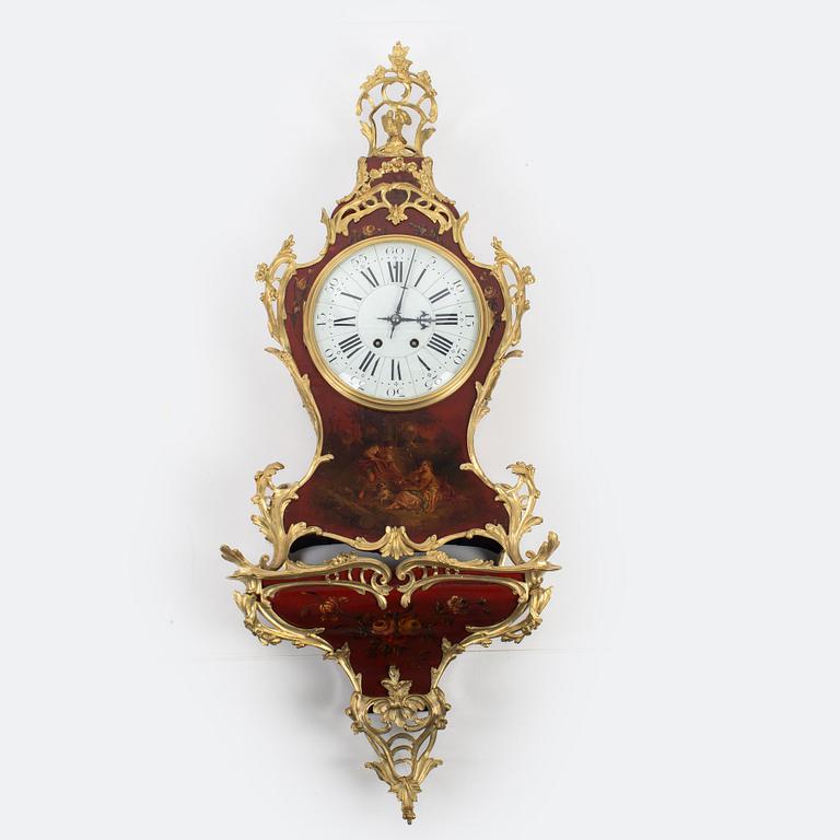 A rococo-style clock with bracket, Vincenti & Cie, France, second half of the 19th century.