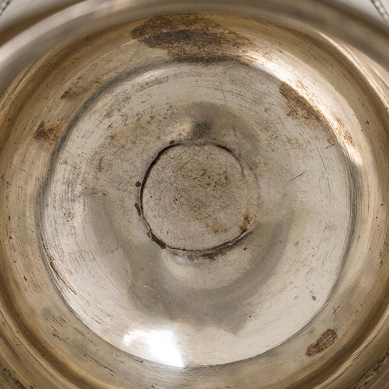 Philippe Berthier, bägare med fat, silver (.950), diamanter, Paris, 1800-talets mitt.