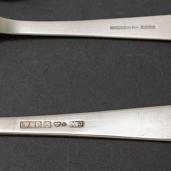 GAB, a part 'Rosenholm' silver cutlery, Stockholm, 1970-2010 (70 pieces).