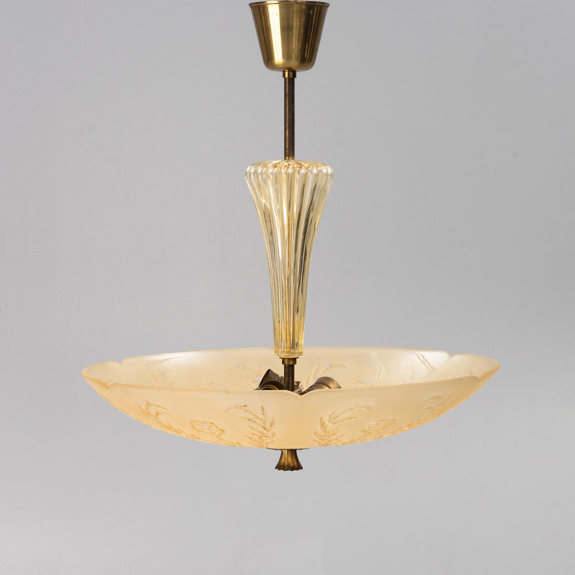 A Swedish Modern ceiling lamp, 1940's/50's.